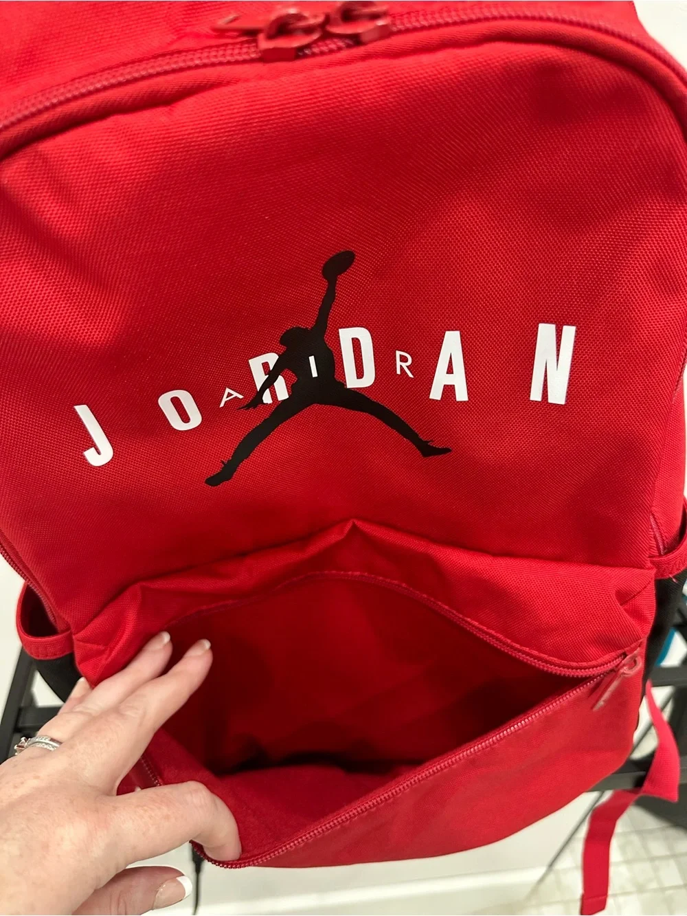 EUC Red Jordan Air Classic HBR Logo Backpack
